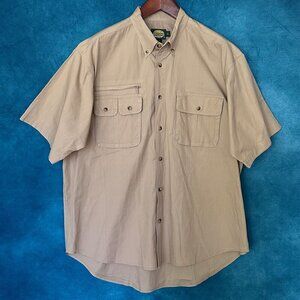 Cabelas Short-Sleeve Vented Cotton Shirt, Men's XL, EUC